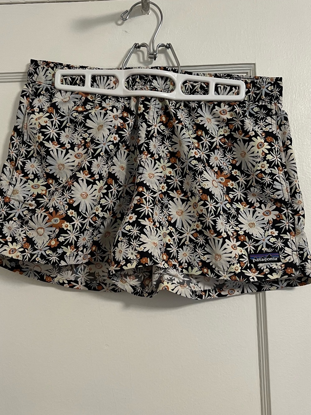Patagonia Black Floral Athletic Shorts